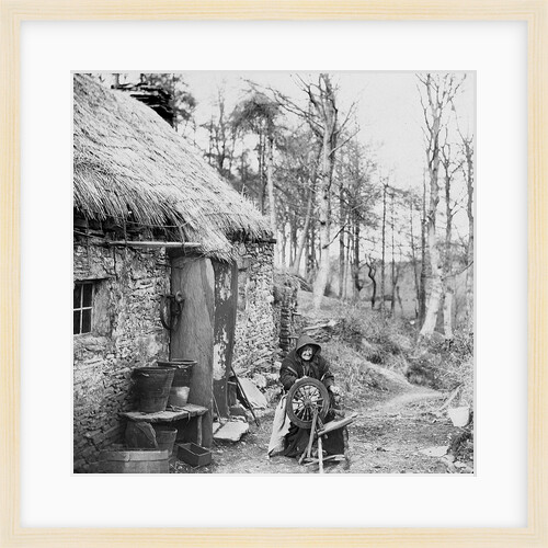 Old Lady at her Spinning Wheel, Isle of Man by George Bellett Cowen
